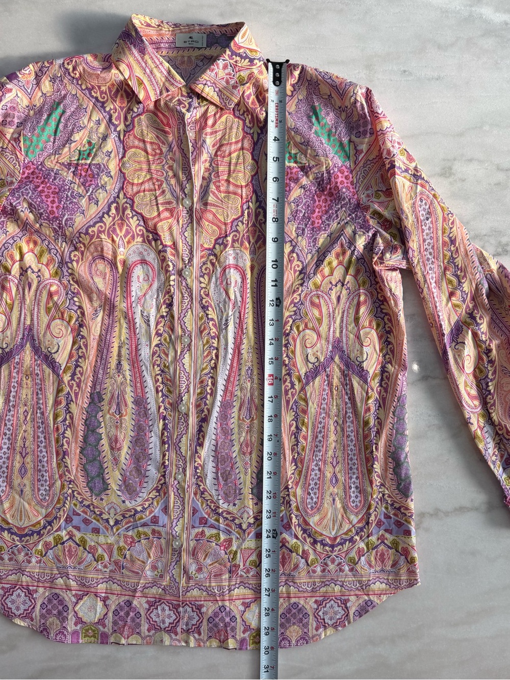 Etro Paisley Button Down Blouse Multicolor Made in Italy Women  IT 50 Size XL - Picture 7 of 13